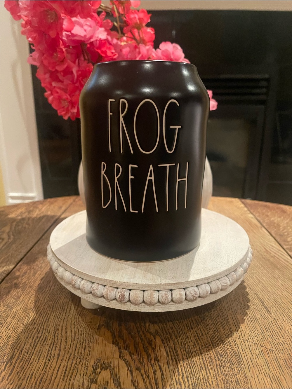 Rae Dunn Black 'FROG BREATH' Decorative Canister